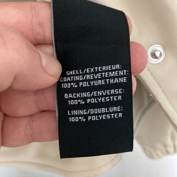 Bagatelle Collection Tan Vegan Leather Jacket Size S - Picture 10 of 14